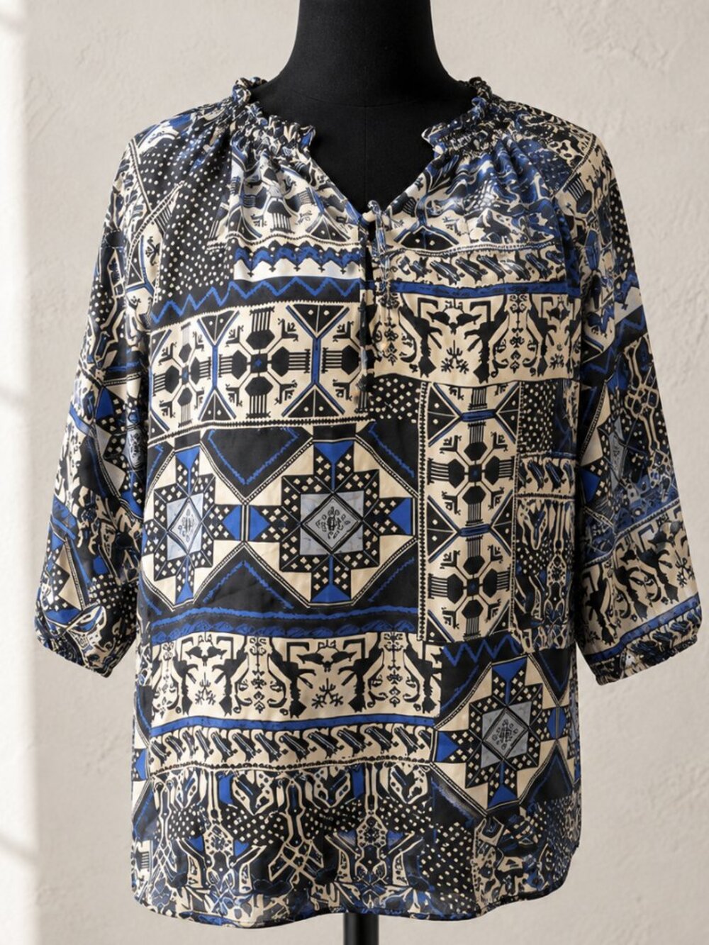 Anthropologie Greylin Aztec Geometric Blouse M NWOT Boho Tribal Ethnic Pattern